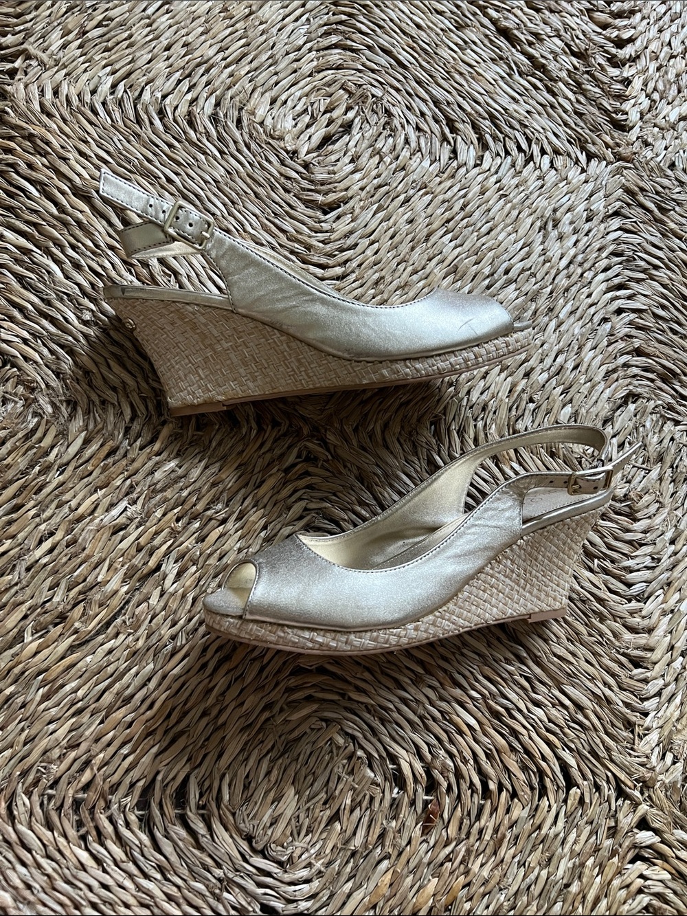Lilly Pulitzer Metallic Raffia Wedge Sandal